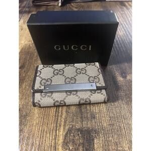 Canvas GG Monogram Gucci 6 RING KEY CASE KEY HOLDER Authentic